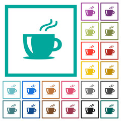 Cappuccino flat color icons with quadrant frames
