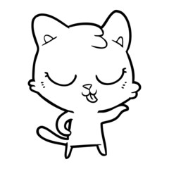 happy cartoon cat