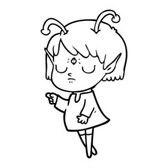 cartoon alien girl