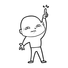 nervous cartoon man asking question