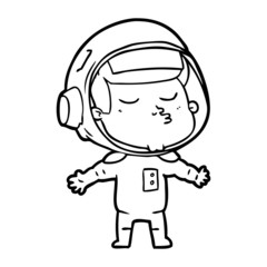 cartoon confident astronaut