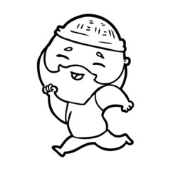cartoon happy bearded man