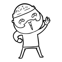 cartoon happy bearded man