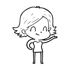 cartoon friendly girl