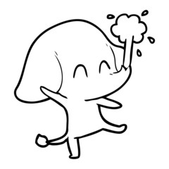 cute cartoon elephant spouting water