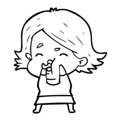 cartoon girl pulling face