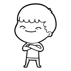 Obraz premium cartoon happy boy