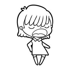 Obraz premium cartoon woman talking loudly