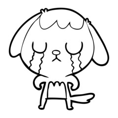 cute cartoon dog crying