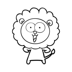 happy cartoon lion