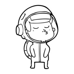cartoon confident astronaut