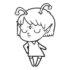cartoon alien girl