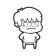 Obraz premium annoyed cartoon boy