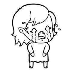 cartoon crying vampire girl