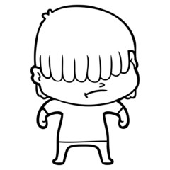 cartoon boy with untidy hair