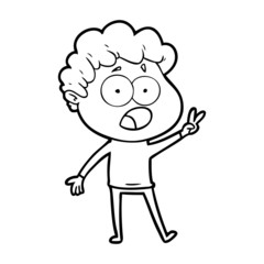 cartoon man gasping in surprise