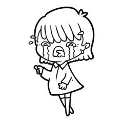 cartoon girl crying