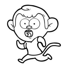 cartoon running monkey