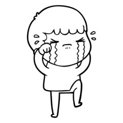 cartoon man crying