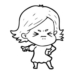 cartoon angry woman