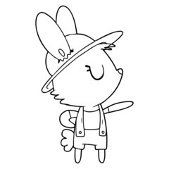 cartoon rabbit construction worker