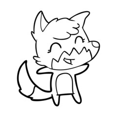 happy cartoon fox