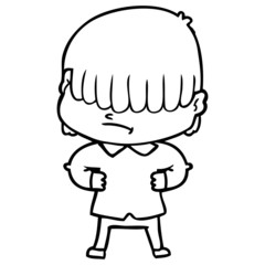 cartoon boy with untidy hair