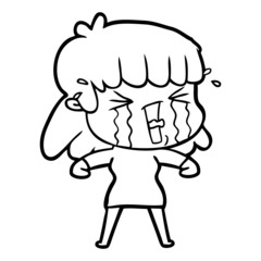 cartoon woman in tears