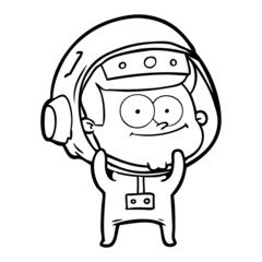 Obraz na płótnie Canvas happy astronaut cartoon