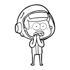 cartoon surprised astronaut