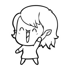 cute cartoon happy vampire girl
