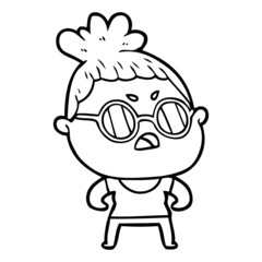 cartoon annoyed woman