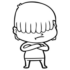cartoon boy with untidy hair