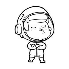 cartoon confident astronaut