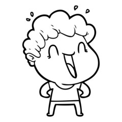 cartoon happy man