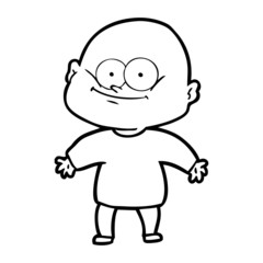 cartoon bald man staring