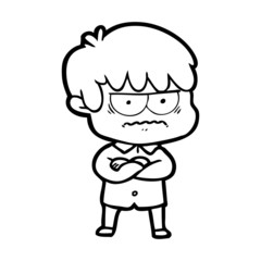 annoyed cartoon boy