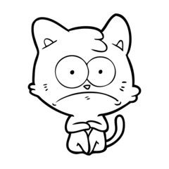 cartoon nervous cat