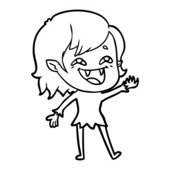 cartoon laughing vampire girl