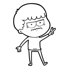 Fototapeta premium cartoon annoyed man