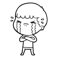 cartoon man crying