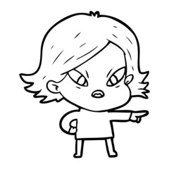 cartoon stressed woman