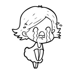 cartoon woman crying