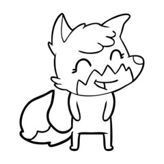 happy cartoon fox