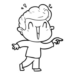 cartoon excited man