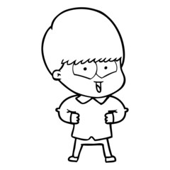 Obraz premium cartoon happy boy