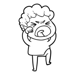 Fototapeta premium cartoon furious man