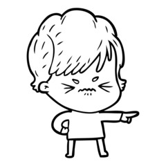 cartoon frustrated woman