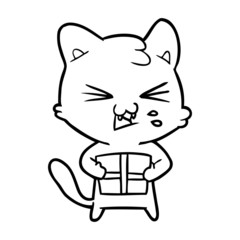 cartoon cat hissing