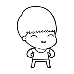 happy cartoon boy